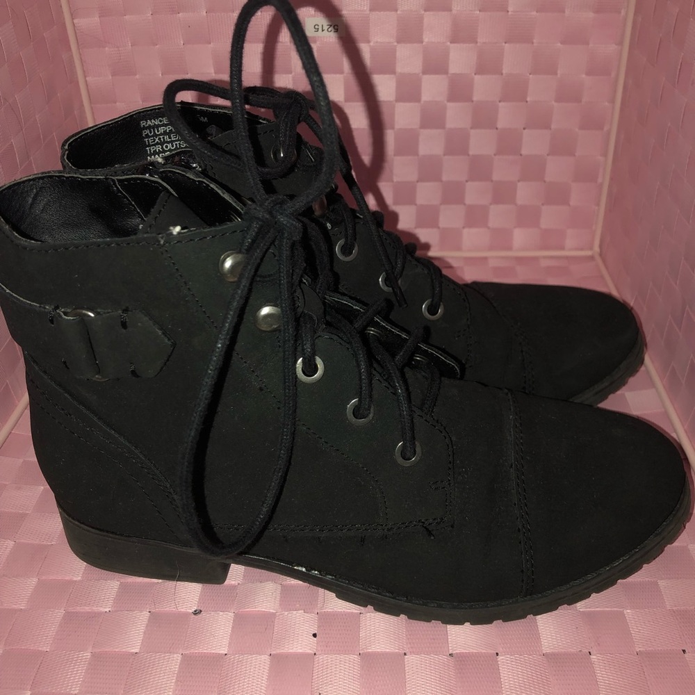 Madden Girl Black Combat Boots